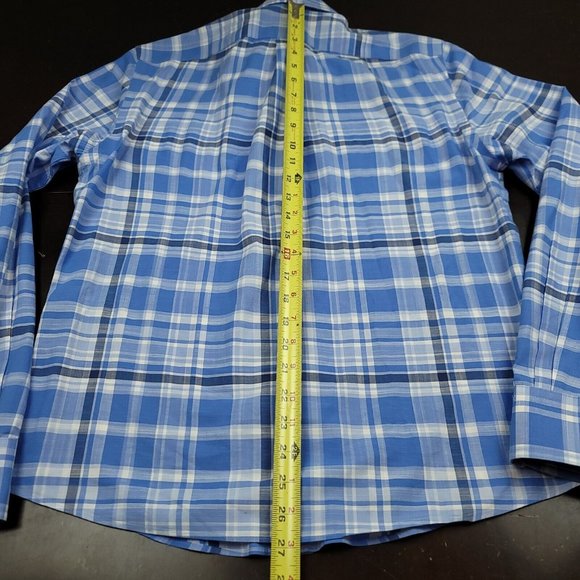 Ralph Lauren Mens S Shirt Black Label Button Down Blue Plaid Soft Washed Stretch - Picture 8 of 11